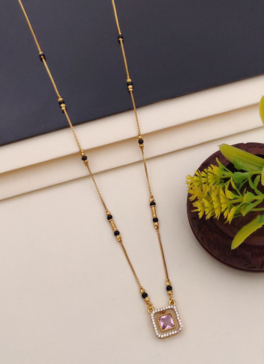 Square Amethyst Mangalsutra