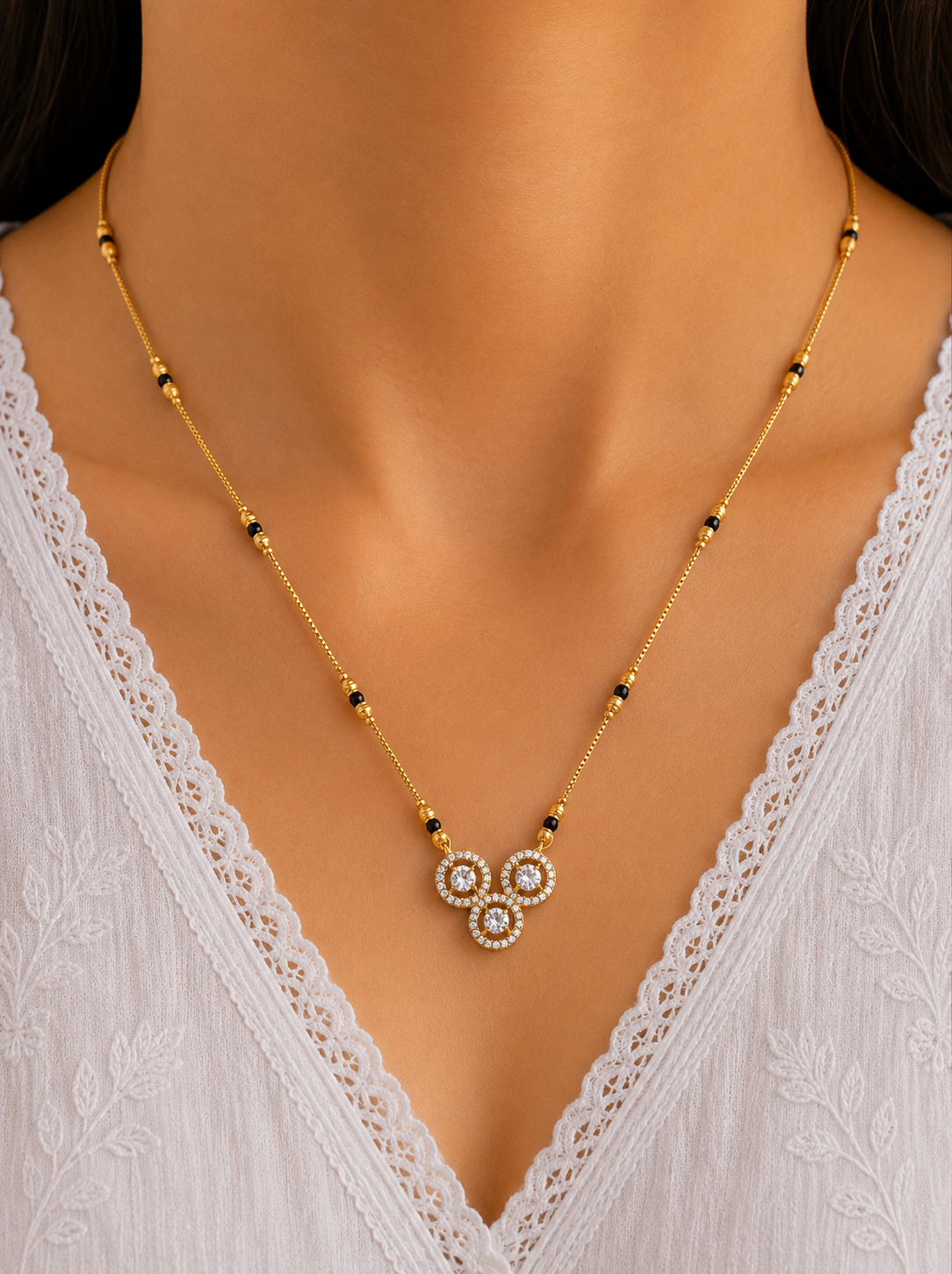 Triple Halo Mangalsutra