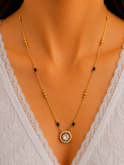 Solitaire Halo Mangalsutra