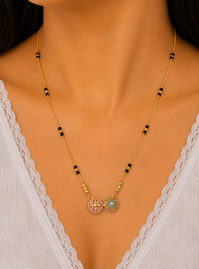 Dual Floral Charm Mangalsutra