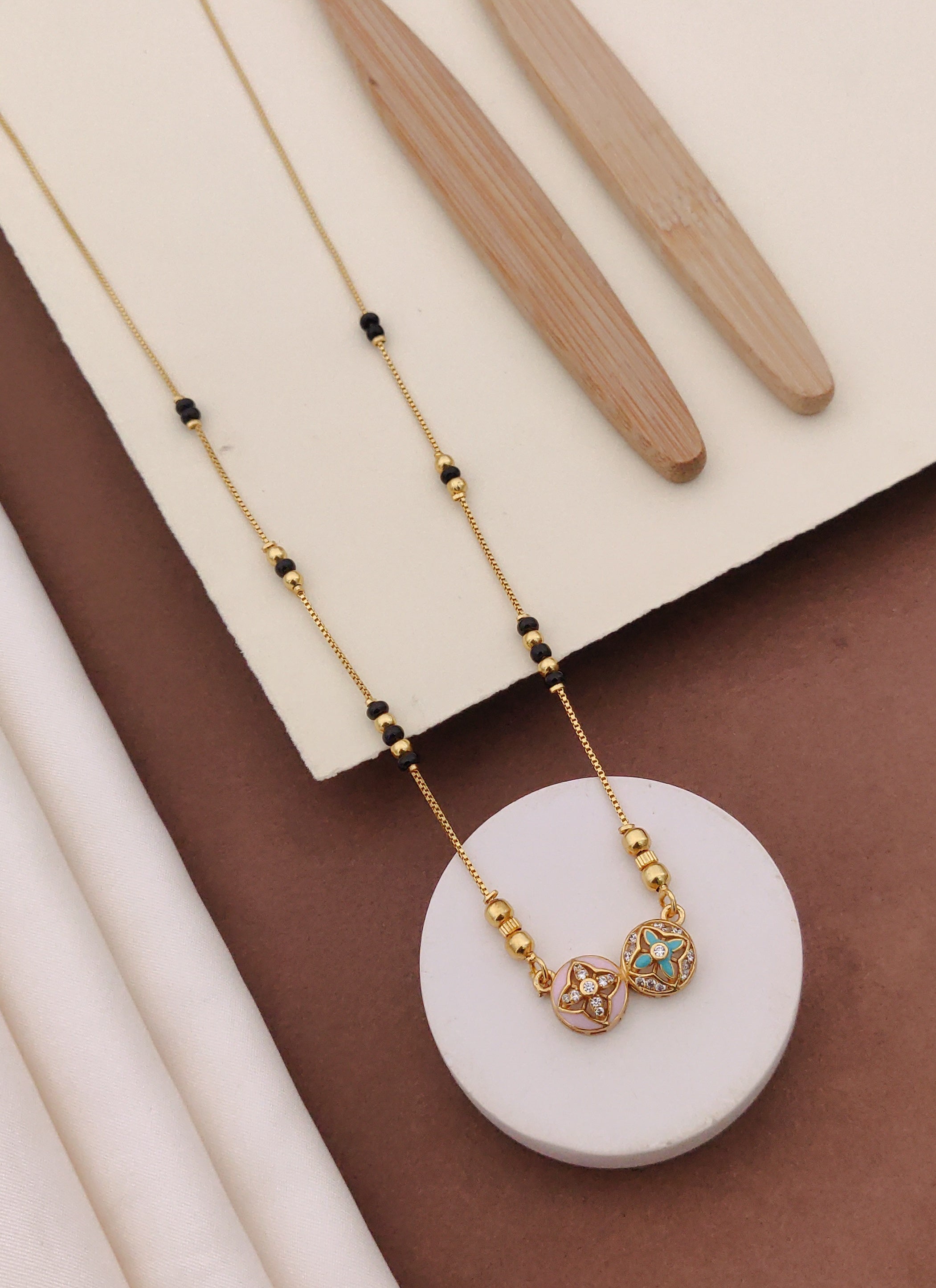 Dual Floral Charm Mangalsutra